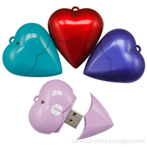 CaraUSB Plastic heart-shaped Valentine's Day theme Usb disk flash drive personalized jewelry custom advertising items